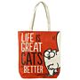 Handy Cotton Zip Up Shopping Bag - Simon's Cat Life Is Great