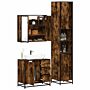 Vidaxl 4 Piece Bathroom Furniture Set Smoked Oak Engineered Wood