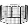 Pawhut Heavy Duty 8 Panel Dog Play Pen Pet Playpen For Puppy Rabbit Enclosure Foldable 80 X 100 Cm