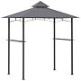 Outsunny 2.5m (8ft) New Double-tier Bbq Gazebo Grill Canopy Barbecue Tent Shelter Patio Deck Cover - Grey