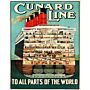 Vintage Metal Sign - Retro Advertising - Cunard Line