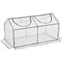 Outsunny Mini Greenhouse Portable Flower Planter Tomato Vegetable House For Garden Backyard With Zipper 120 X 60 X 60 Cm, White