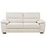 Fabric Sofa Light Beige 3 Seater Upholstered Couch Living Room Beliani