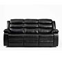 Turin Recliner Leather Aire 3 Seater Black