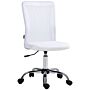 Vinsetto Computer Desk Chair, Mesh Office Chair With Adjustable Height And Swivel Wheels, Armless Study Chair, White