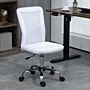 Vinsetto Computer Desk Chair, Mesh Office Chair With Adjustable Height And Swivel Wheels, Armless Study Chair, White