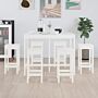 Vidaxl 7 Piece Bar Set White Solid Wood Pine