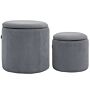 Homcom Modern Storage Ottoman With Removable Lid - Light Grey