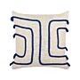 Decorative Cushion Beige And Navy Blue 45 X 45 Cm Absract Pattern Square