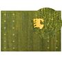 Wool Area Rug Green 200 X 300 Cm Hand Tufted Western Motif