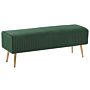 Bench Emerald Green Velvet Upholstered Gold Metal Legs 118 X 40 Cm