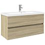 Vidaxl 2 Piece Bathroom Furniture Set Ceramic And Engineered Wood