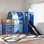 Vidaxl Bunk Bed With Slide And Curtains Blue 90x190 Cm