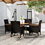 Vidaxl 5 Piece Garden Bistro Set Poly Rattan And Solid Wood Black