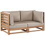 Garden Sofa Taupe Light Acacia Certified Wood Outdoor 2 Seater With Cushions