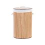 Bamboo Basket With Lid Light Wood Sannar