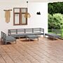 Vidaxl 9 Piece Garden Lounge Set Grey Solid Pinewood