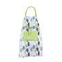 Kitchen Apron With Contemporary Green Leaf Print Design