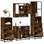 Vidaxl 4 Piece Bathroom Furniture Set Smoked Oak Engineered Wood