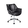 Office Swivel Chair Black Faux Leather Height Adjustable Elegant