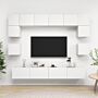 Vidaxl 8 Piece Tv Cabinet Set White Engineered Wood