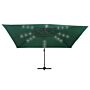 Vidaxl Cantilever Umbrella With Led Lights And Aluminium Pole 400x300 Cm Green