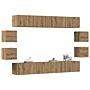 Vidaxl Wall Mounted Tv Cabinets 8 Pcs Artisan Oak Engineered Wood