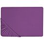 Fitted Sheet Purple Cotton 140 X 200 Cm Elastic Edging Solid Pattern