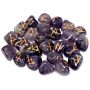 Runes Stone Set In Pouch - Amethyst