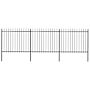 Vidaxl Garden Fence With Spear Top Steel 5.1x1.5 M Black