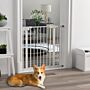 Pawhut Metal 74-87cm Wide Adjustable Dog Gate White