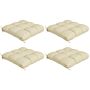 Outsunny 4-piece Seat Cushion Pillows Replacement, Patio Chair Cushions Set With Ties For, Beige