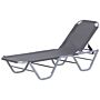 Outsunny Sun Lounger Relaxer Recliner With 5-position Adjustable Backrest Lightweight Frame For Pool Or Sun Bathing Silver