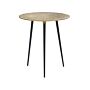 Side Table Gold Black Metal 45 X 45 X 50 Cm Accent End Table Round Top Gloss