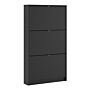 Shoes Shoe Cabinet W. 3 Tilting Doors And 1 Layer In Matt Black