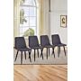 Set Of 4 Matte Velvet Dining Chair With Metal Legs