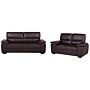 Sofa Set Brown 3 + 2 Seater Faux Leather