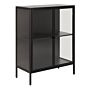 Newcastle Low 2 Door Display Cabinet In Matt Black