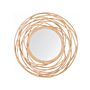 Wall Mirror Beige Rattan Ø 75 Cm Decorative