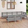 Vidaxl 7 Piece Garden Lounge Set Solid Pinewood Grey