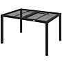 Outsunny Steel Frame Garden Table With Metal Wire Top, Grey