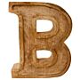 Hand Carved Wooden Embossed Letter B