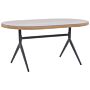 Garden Dining Table Pe Rattan And Glass 160 X 94 Cm For 6 Outdoor Rectangular