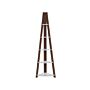 4-tier Ladder Bookcase Dark Wood With White Book Shelf Corner Display