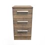 Contrast Wireless Charging 3 Drawer Bedside Cabinet In Vintage Oak