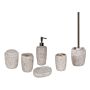 6-piece Bathroom Accessories Set White Dolomite Glam Soap Dispenser Soap Dish Toothrbrush Holder Cup Toliet Brush