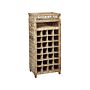 Wine Rack Holder Natural Rattan 51 X 112 Cm Metal Mahogany Wood Rope Handle Handmade For 28 Bottles Boho Style Home Decor