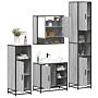 Vidaxl 4 Piece Bathroom Furniture Set Grey Sonoma Engineered Wood