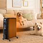 Homcom 2720w Digital Display Oil Filled Radiator 11fin Portable Electric Heater W/ Built-in Timer Three Heat Settings Safety Switch Remote Control