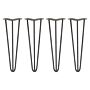 4 X 16" Hairpin Legs - 3 Prong - 10mm - Raw Steel